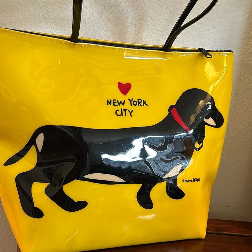 Yellow Tote Bag with Dachshund Design